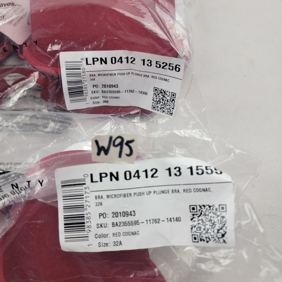 NWT Savage X Fenty microfiber push-up plunge bra in red cognac - Picture 7 of 7